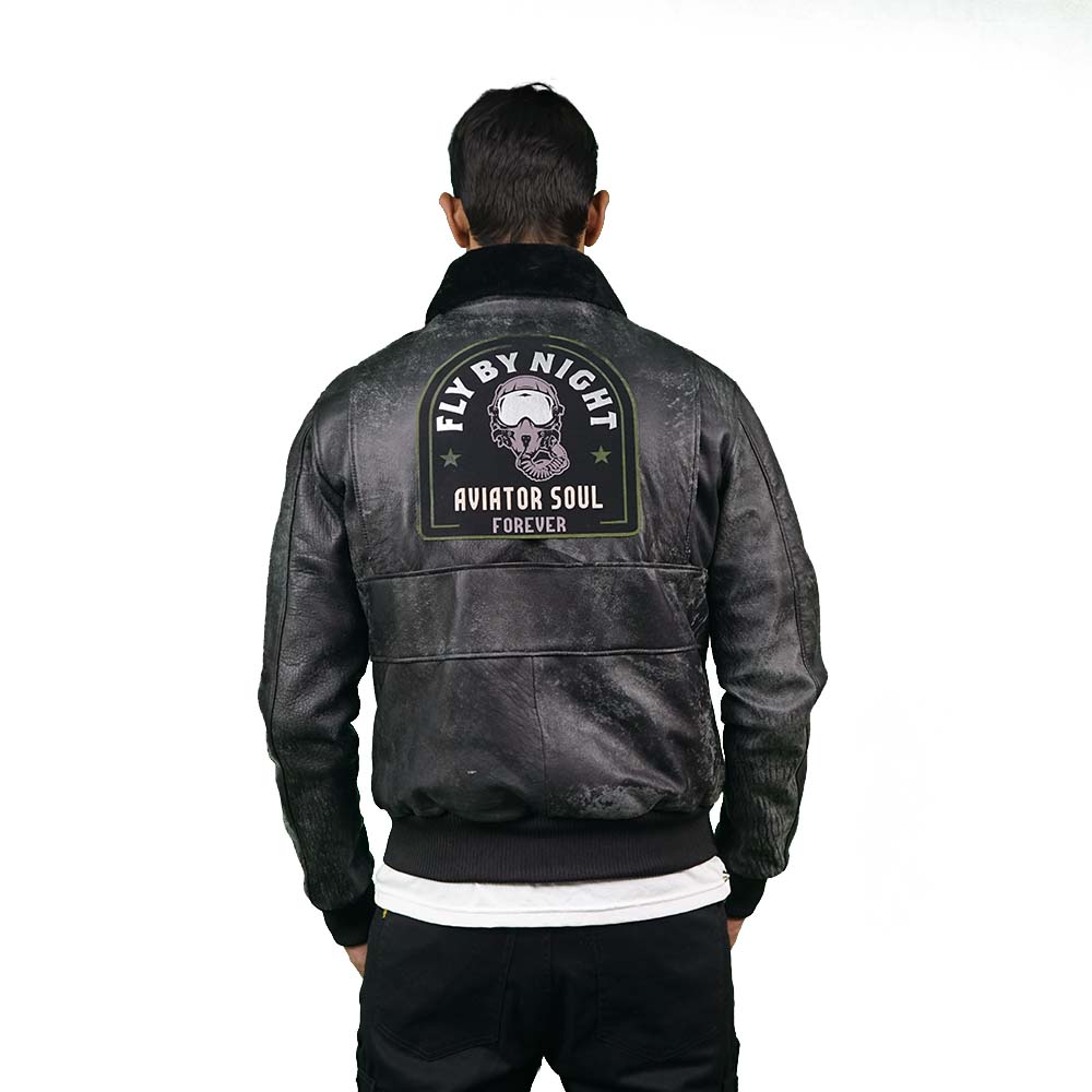 Black leather jacket