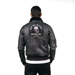 Black leather jacket