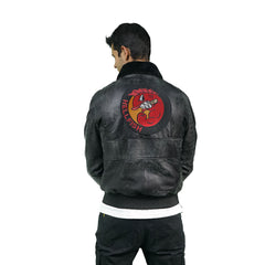 Black leather jacket