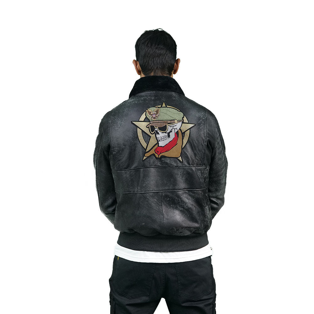 Black leather jacket