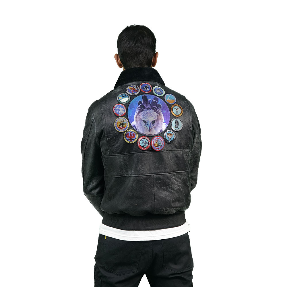 Black leather jacket