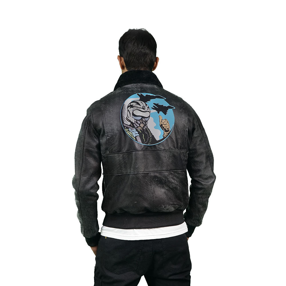 Black leather jacket