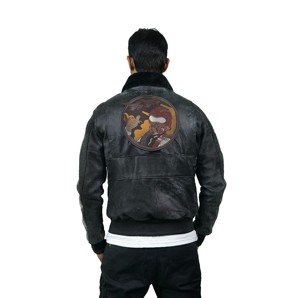 Black leather jacket