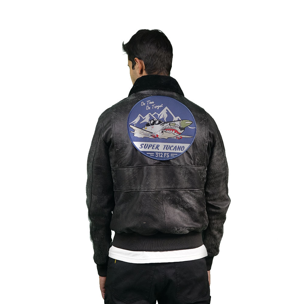 Black leather jacket