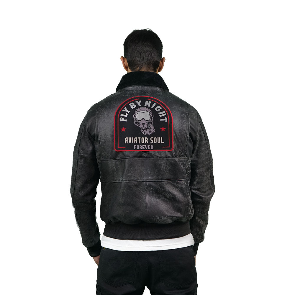 Black leather jacket