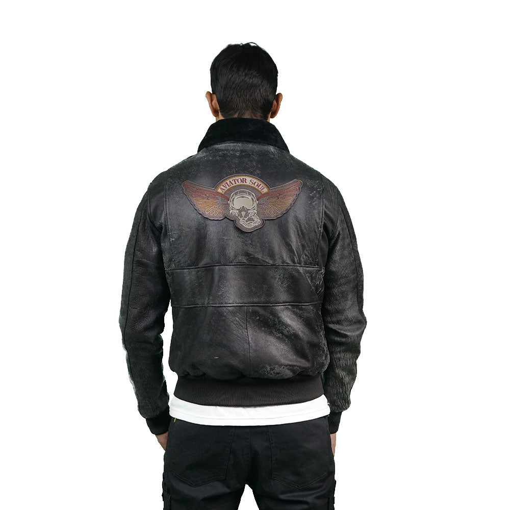 Black leather jacket