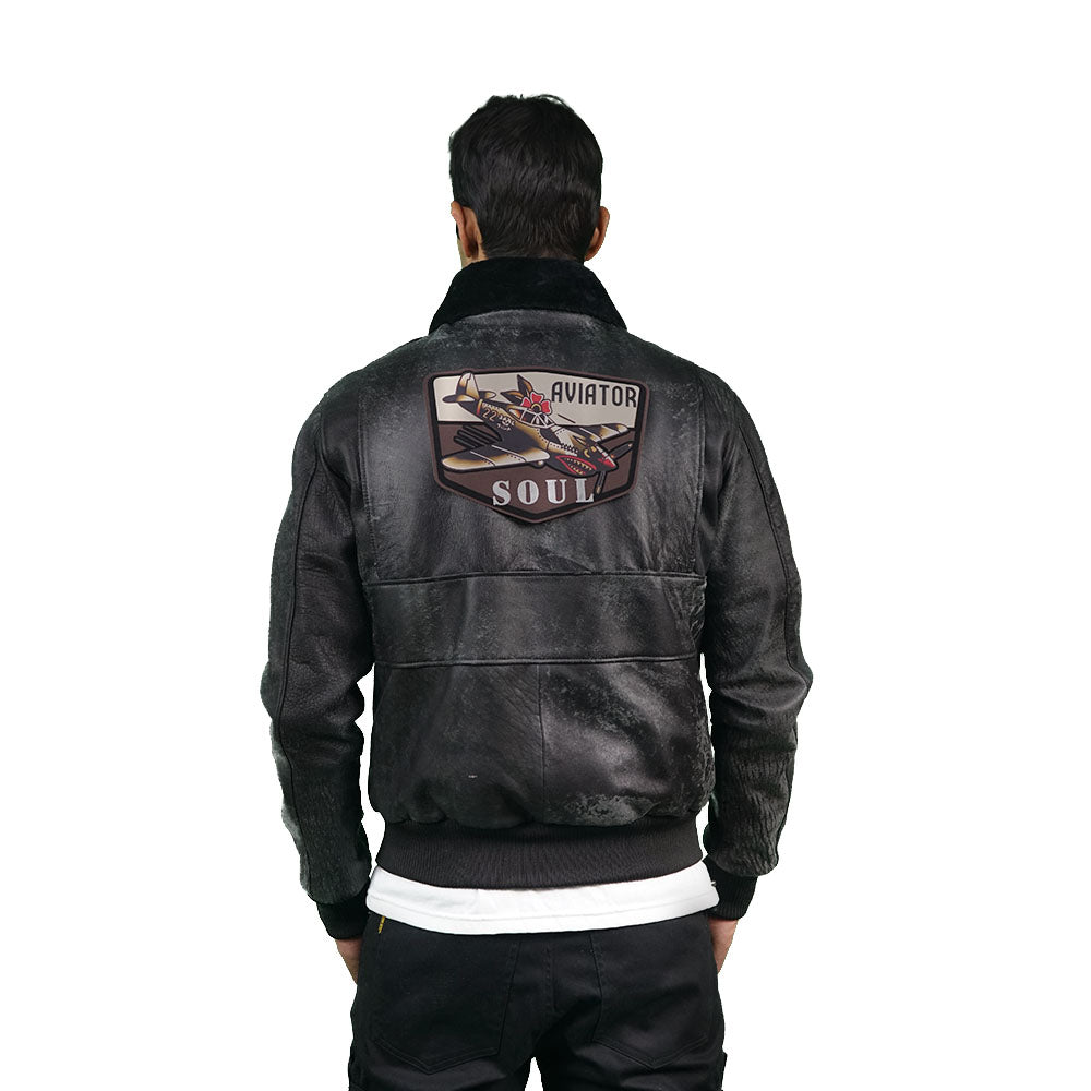 Black leather jacket