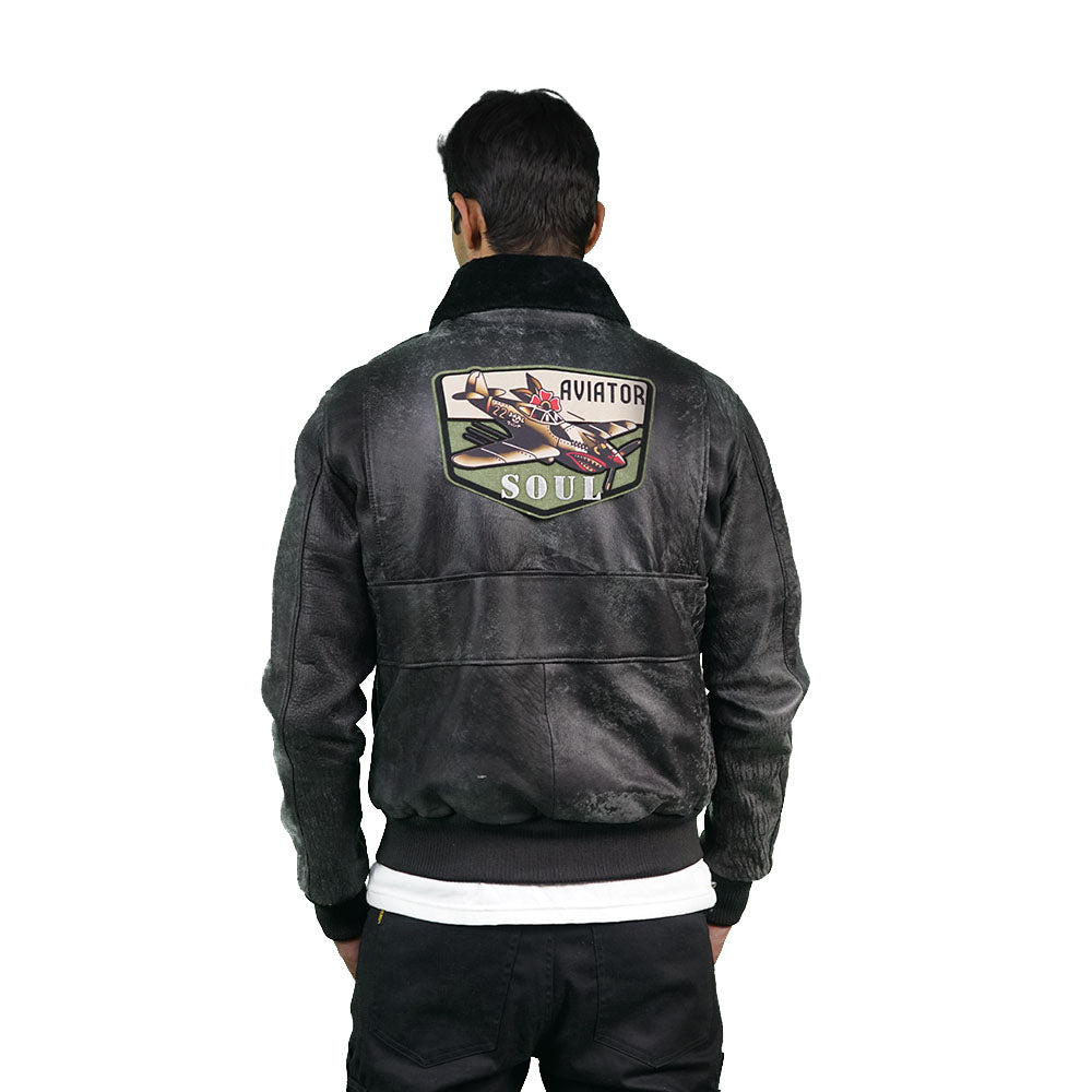 Black leather jacket