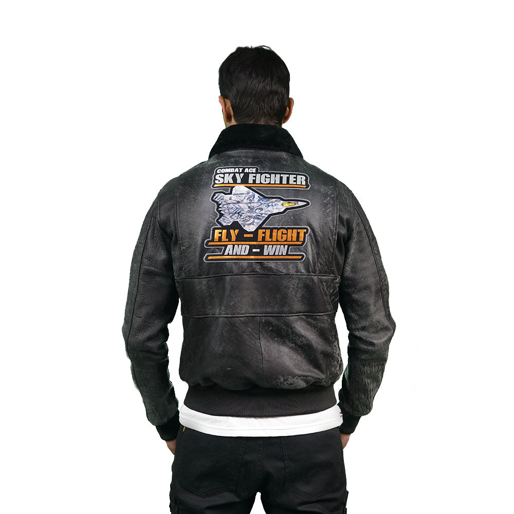 Black leather jacket