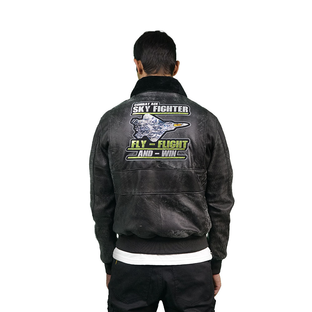 Black leather jacket