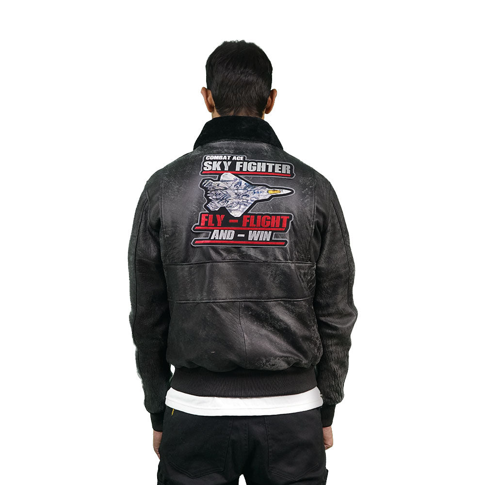 Black leather jacket