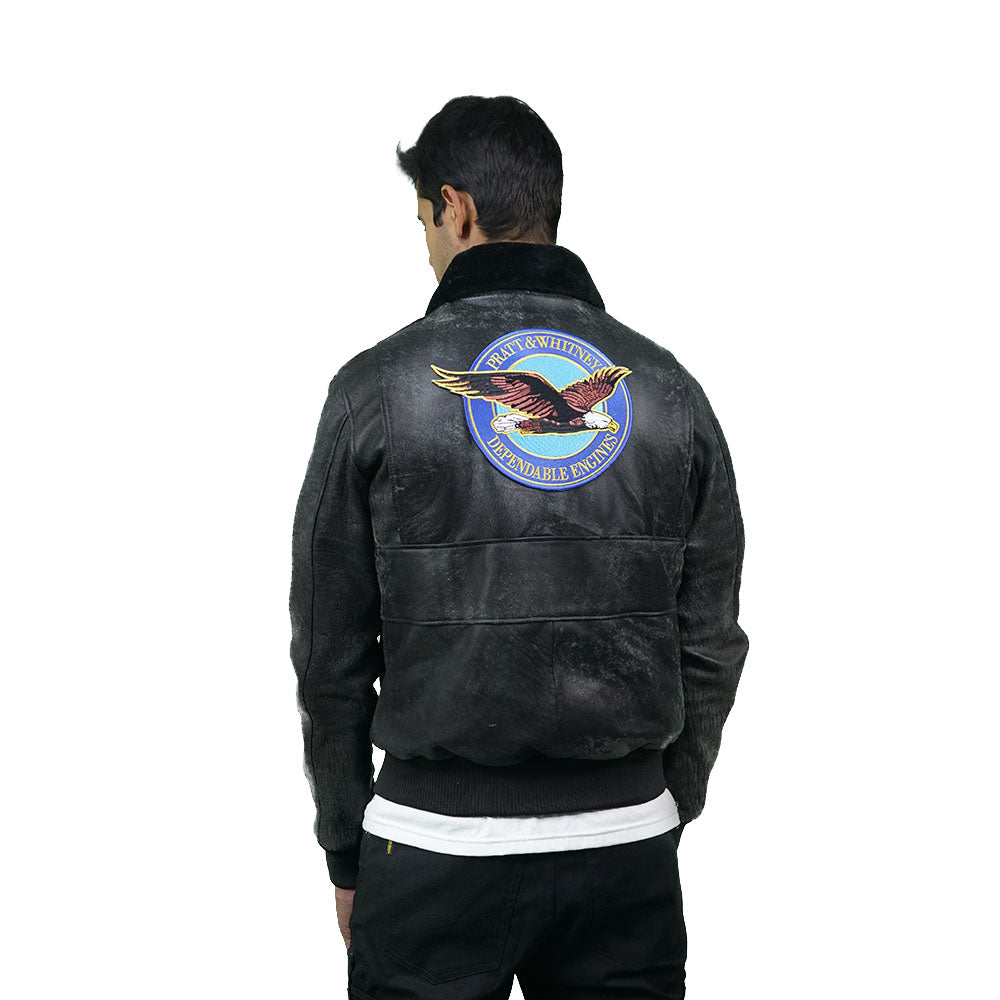 Black leather jacket