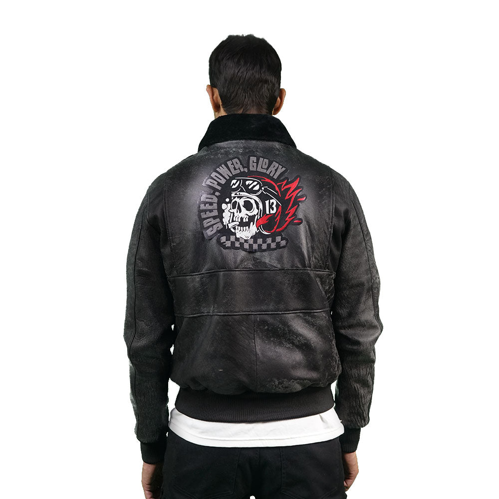 Black leather jacket