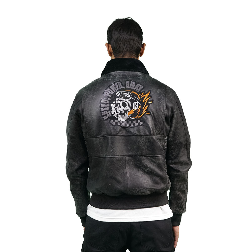 Black leather jacket