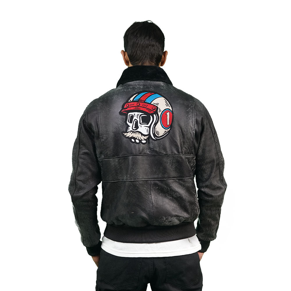 Black leather jacket