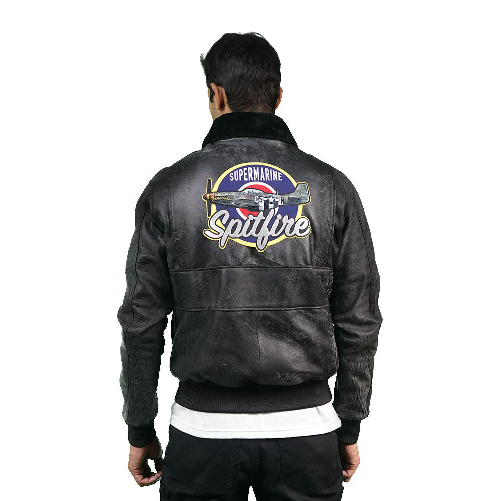 Black leather jacket