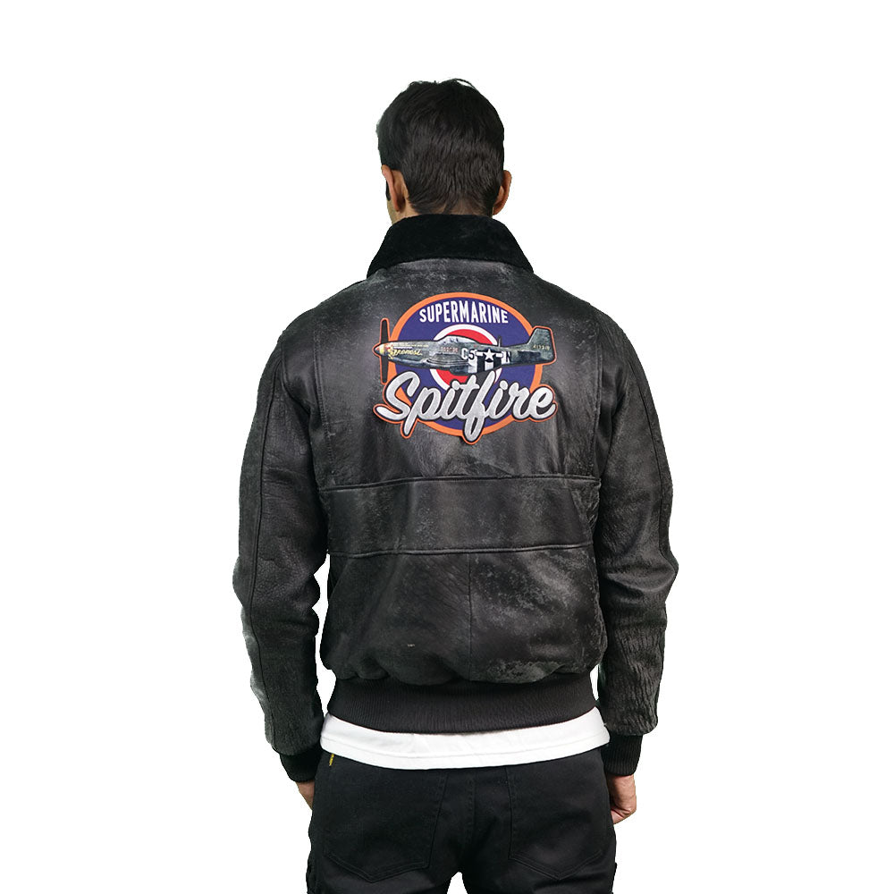 Black leather jacket