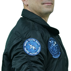 Chaqueta Bomber Parches Azules