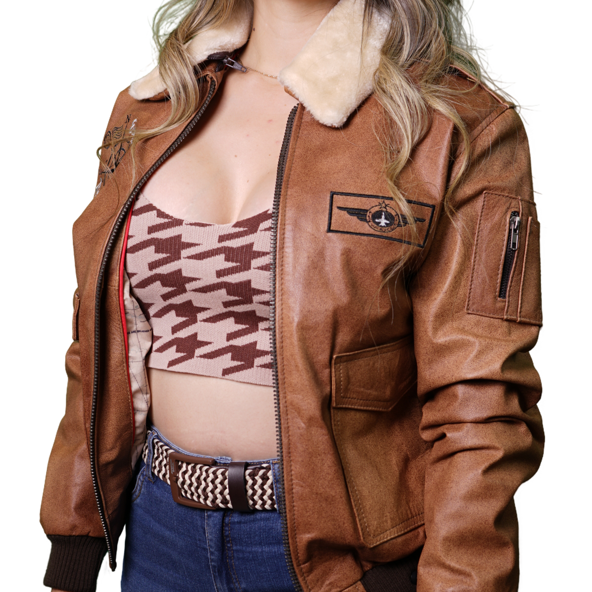 Chaqueta Top Gun Mujer Miel