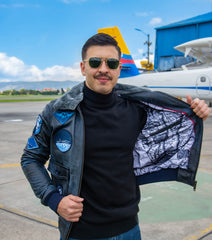 Chaqueta Aviador Top Gun Negra