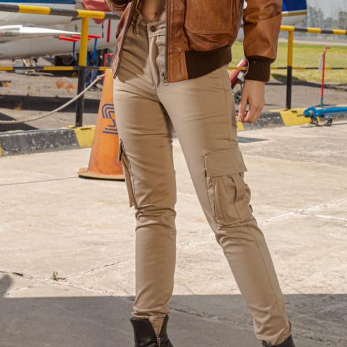 Beige Women's Cargo Pants