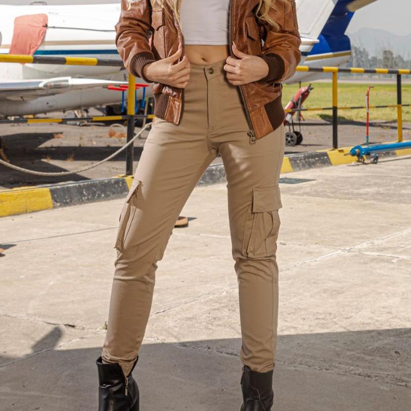 Beige Women's Cargo Pants