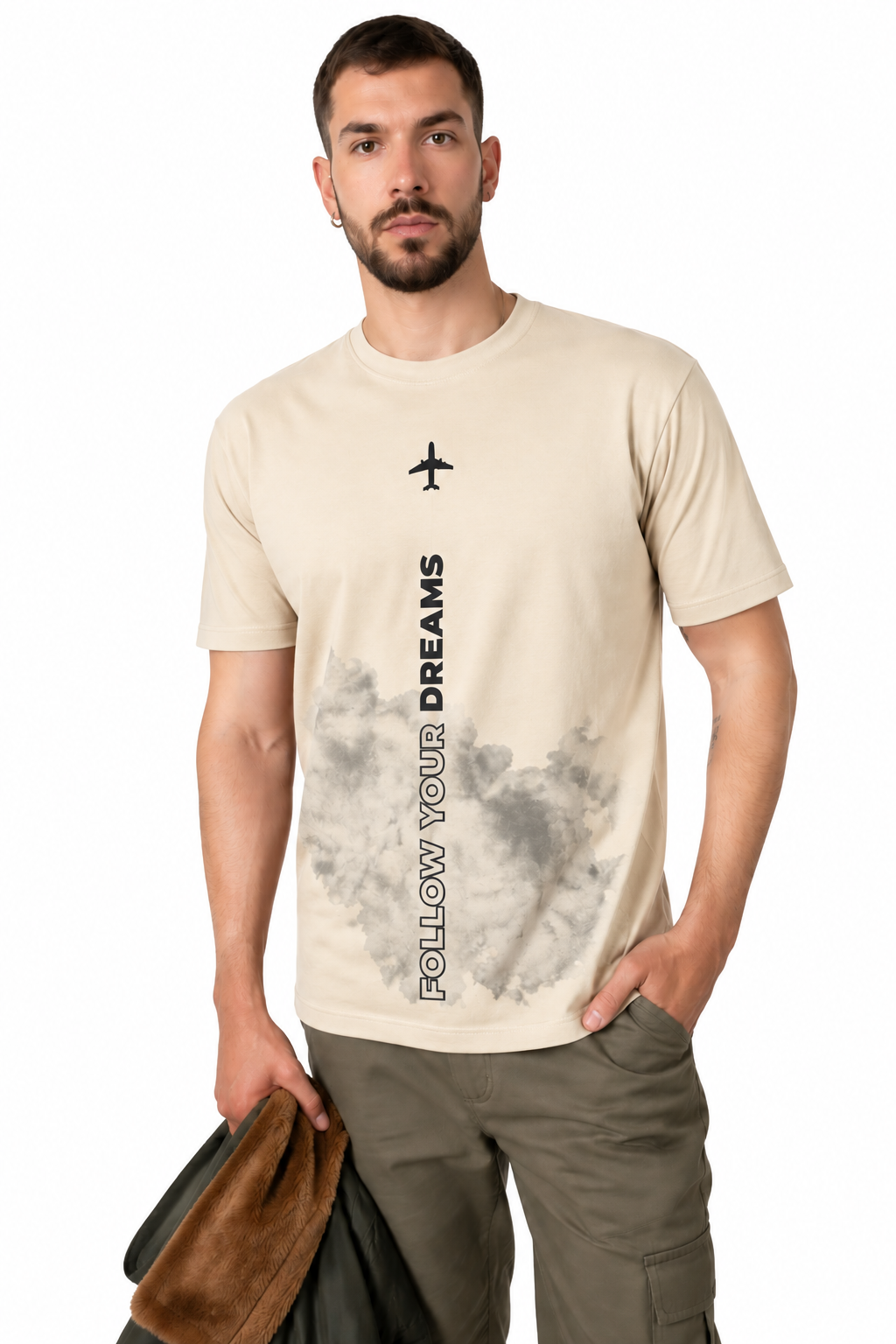Camiseta Follow Your Dreams beige - frente
