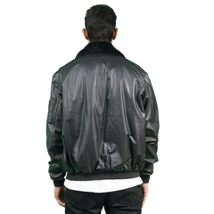 Black leather jacket