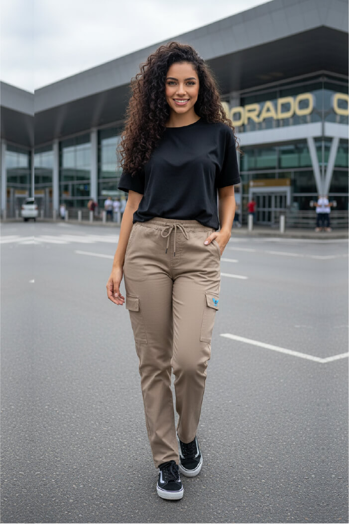 Pantalón cargo café