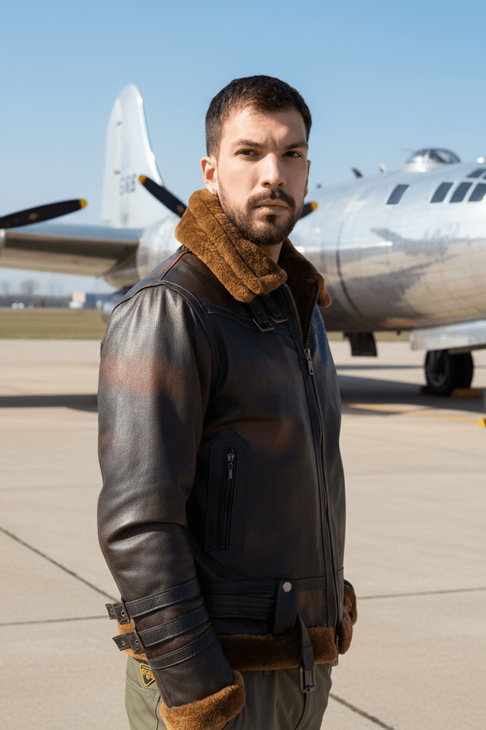 Chaqueta de Cuero G1 Piloto Militar Britanica