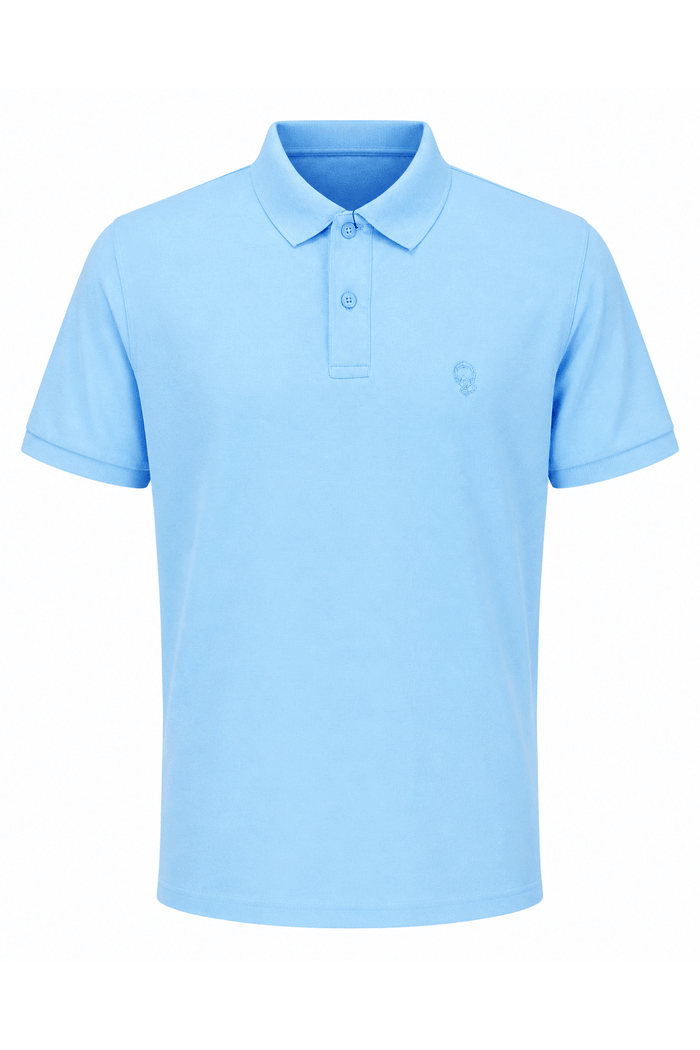 camiseta polo azul claro