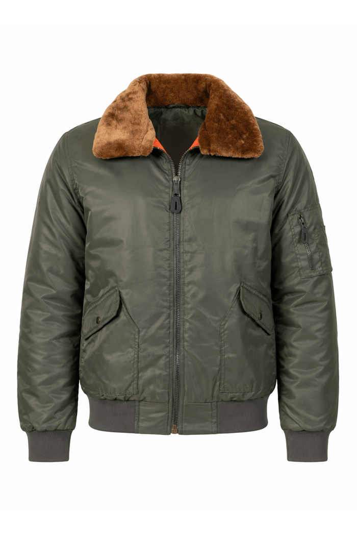 m2 chaqueta cuello ovejo verde