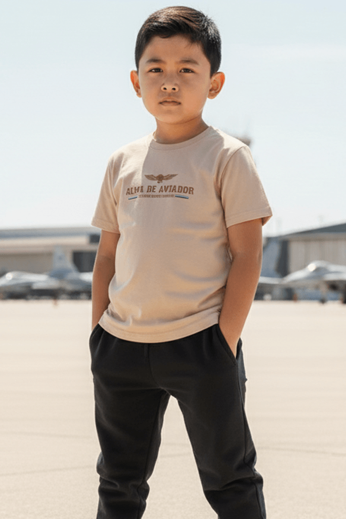 camiseta niño beige aviator soul
