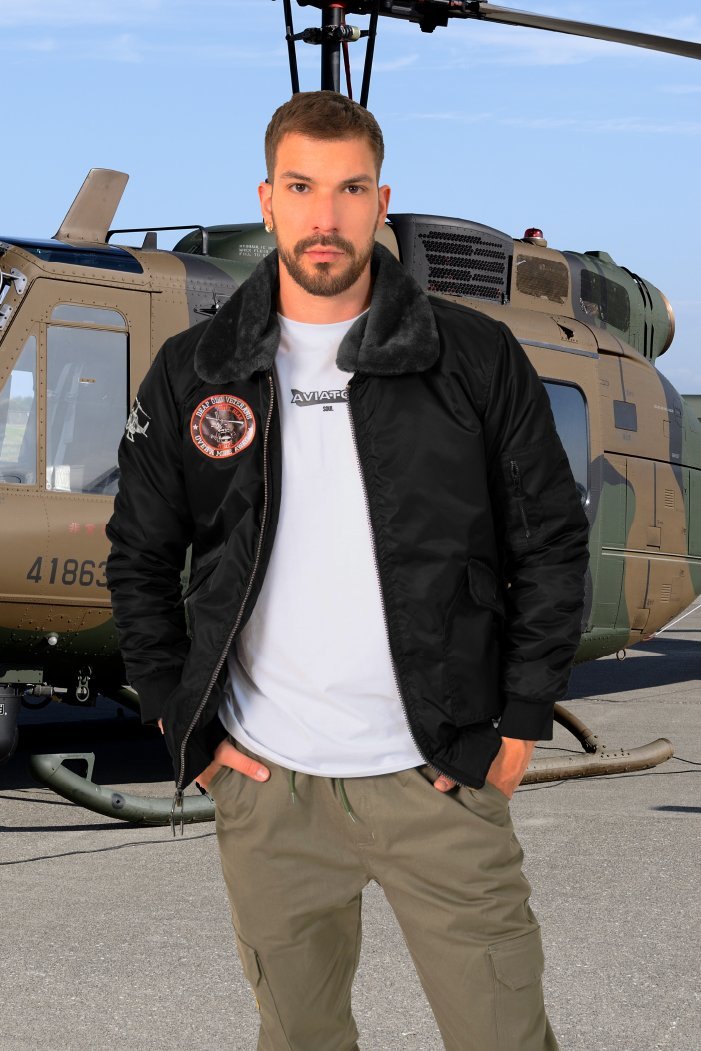 M2 chaqueta huey iroquois negra