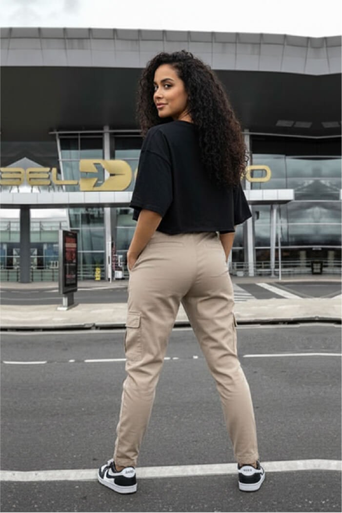Pantalón cargo café